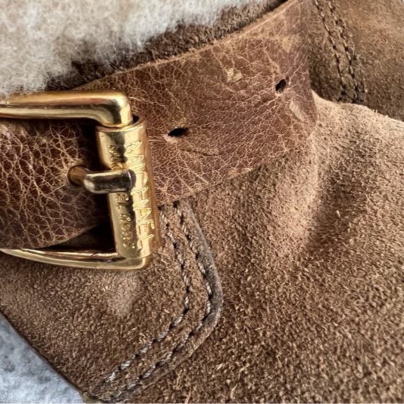 Michael Kors Brown Suede Platform Clog Heels Shearling Lined Y2K 90s Women’s 7.5 - Picture 10 of 12